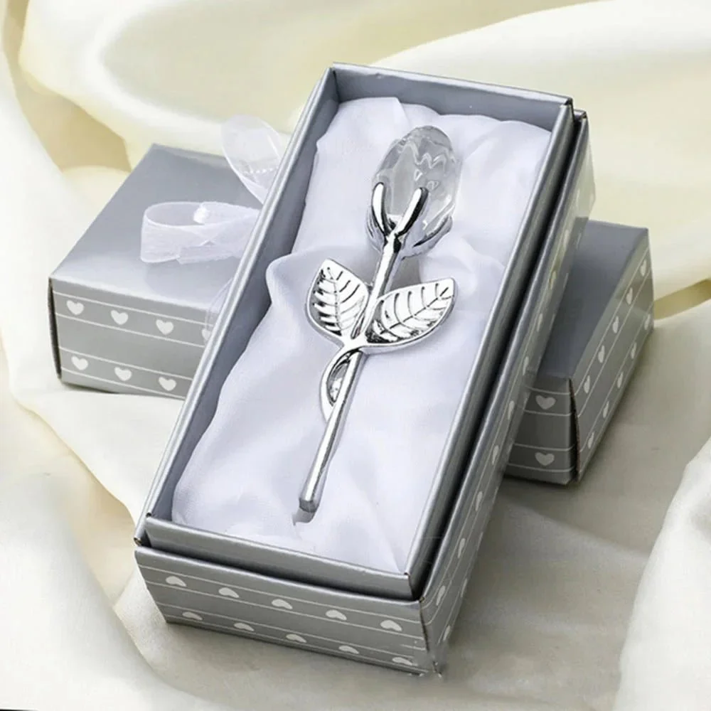 Crystal Rose with Gold or Silver Stem as a Lasting Keepsake Gift, view 7