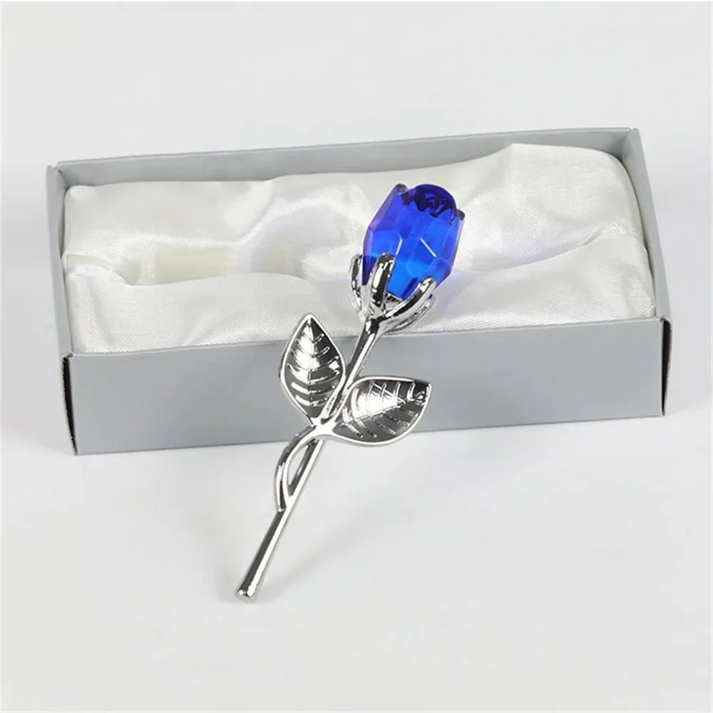 Crystal Rose with Gold or Silver Stem as a Lasting Keepsake Gift, view 8