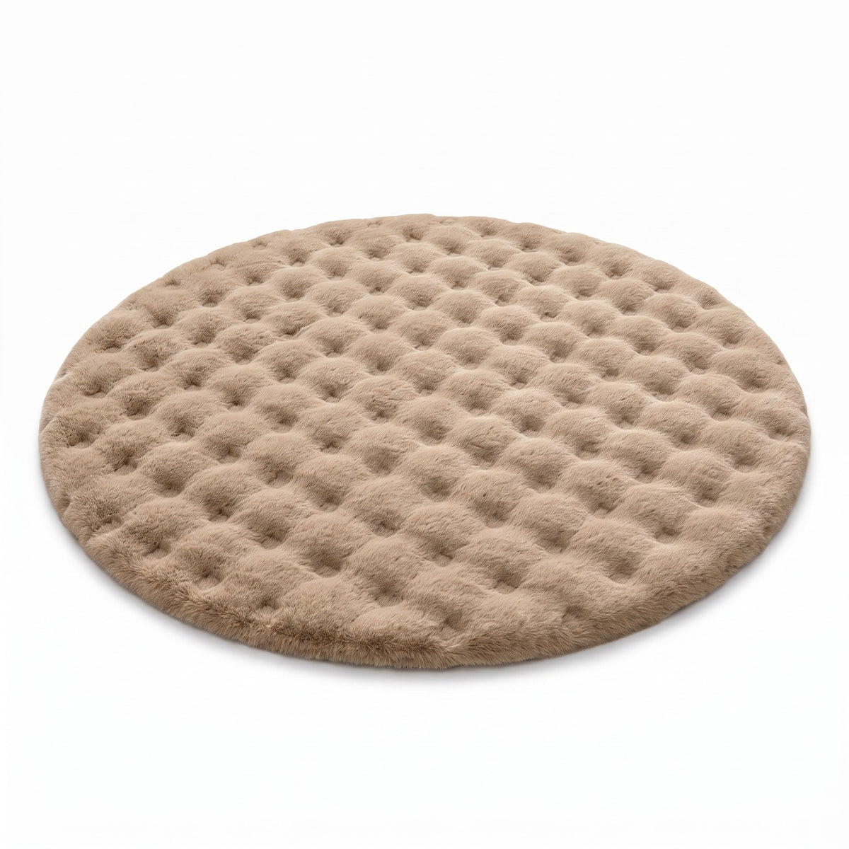Round Fleece Rug | Soft Non-Slip Backing, 35in