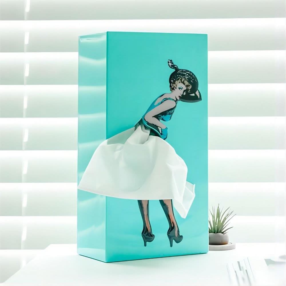 Decorative Plastic Tissue Box Cover, 9.8 x 5.1 x 3.1 in, view 4