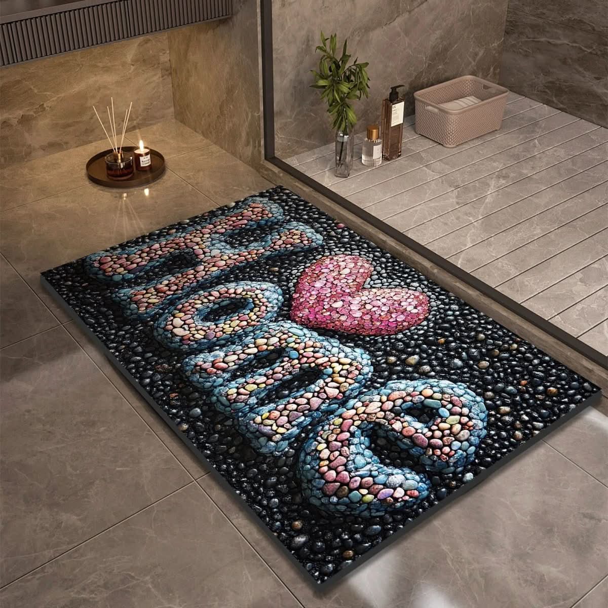 Diatomaceous Earth Bath Mat with Natural Rubber Backing, Super Absorbent and Quick Drying, view 8