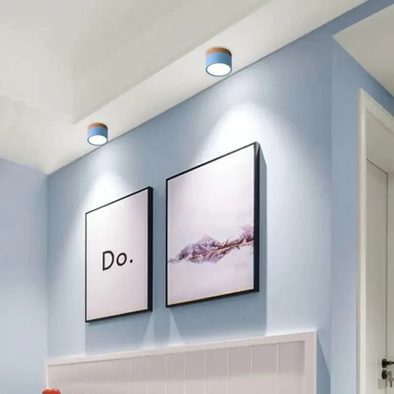 LED ceiling light shown in several housing colors
