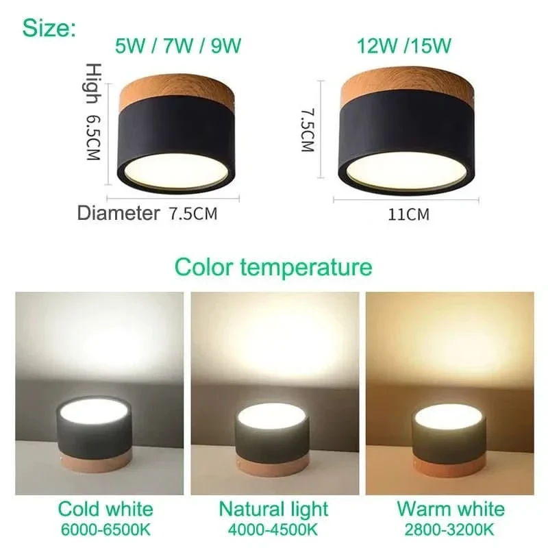Dimmable LED Ceiling Light in Aluminum Housing, 9 to 18 W, Three Color Temperatures, view 13