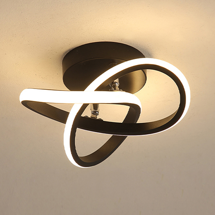 Ribbon ceiling light in white and black and the circle version