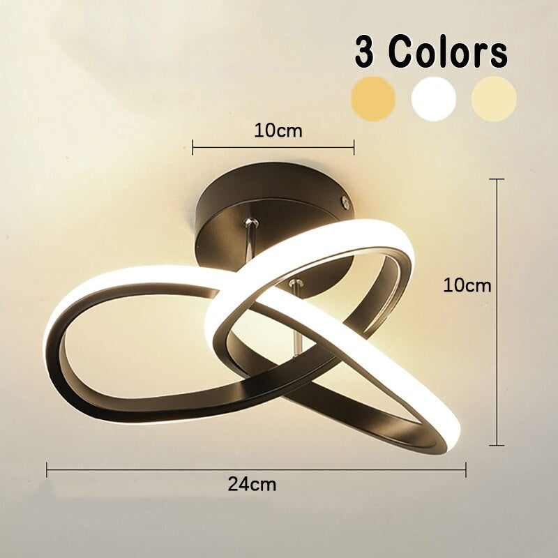 Dimmable LED Ceiling Light with Twisted Ribbon Design, 9.4 Inch, view 8