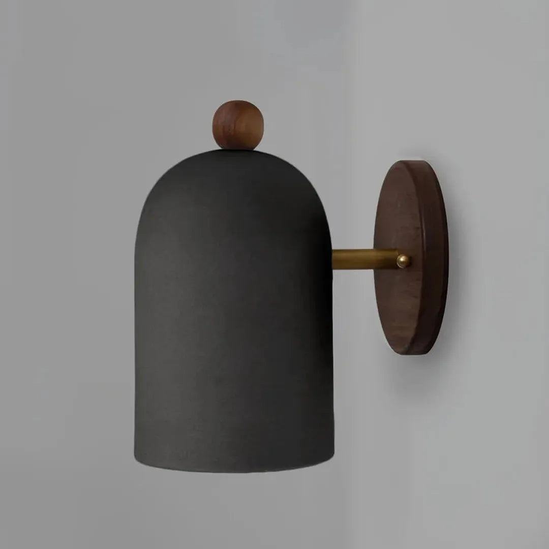 Walnut wall light in white and black versions in two shapes