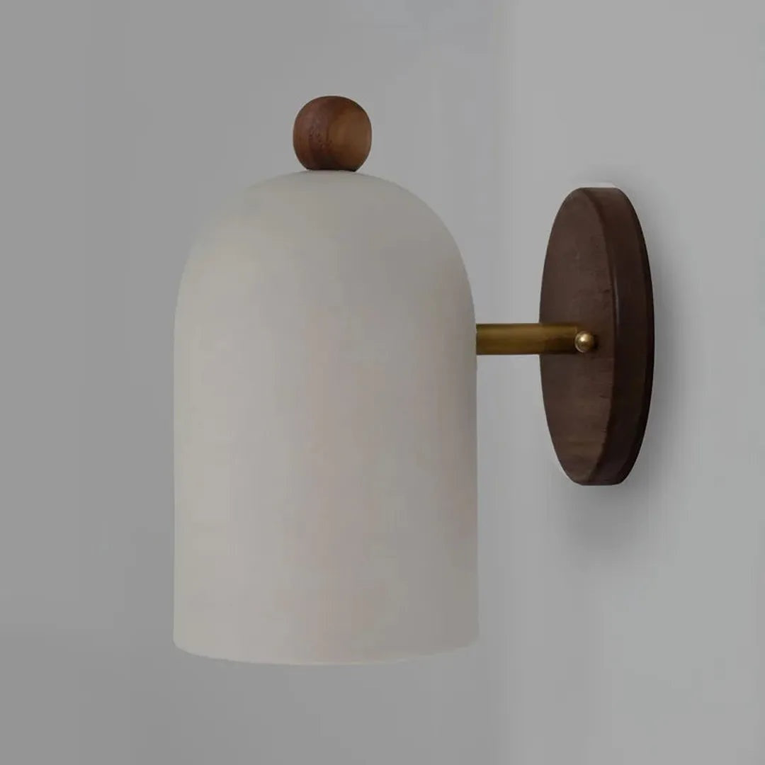 Dimmable Walnut Wood and Metal Wall Light, 15.7 x 3.9 x 4.7 in, view 4