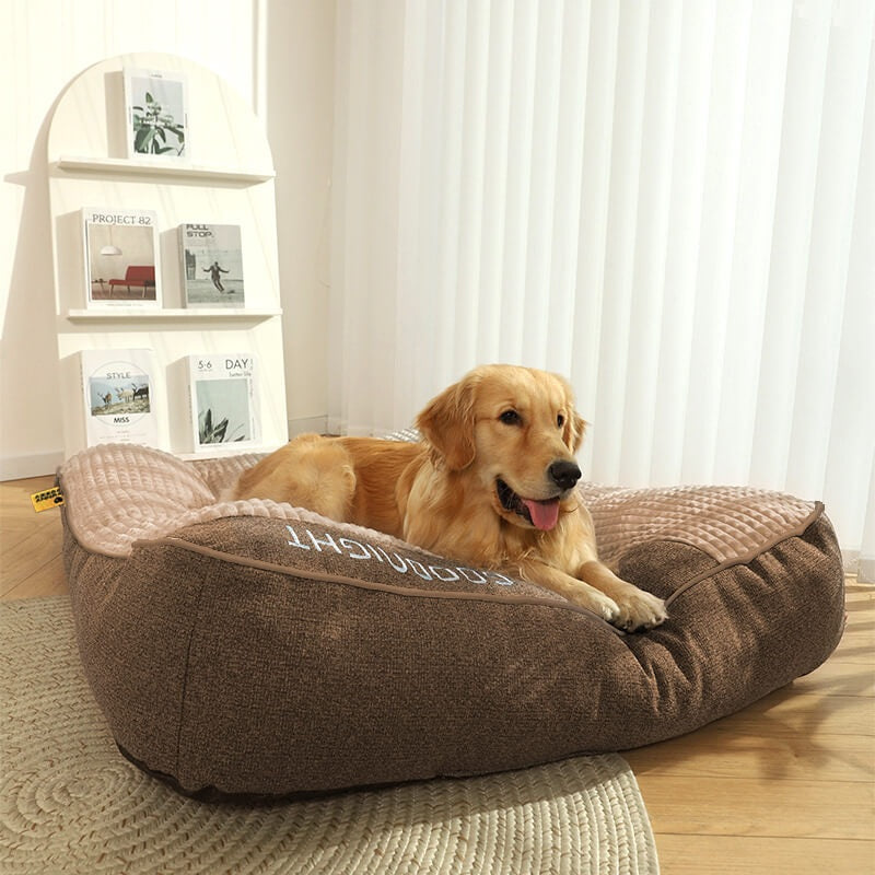 Dog Bed with Raised Head Pillow and Removable Cover, XL to 3XL, view 6