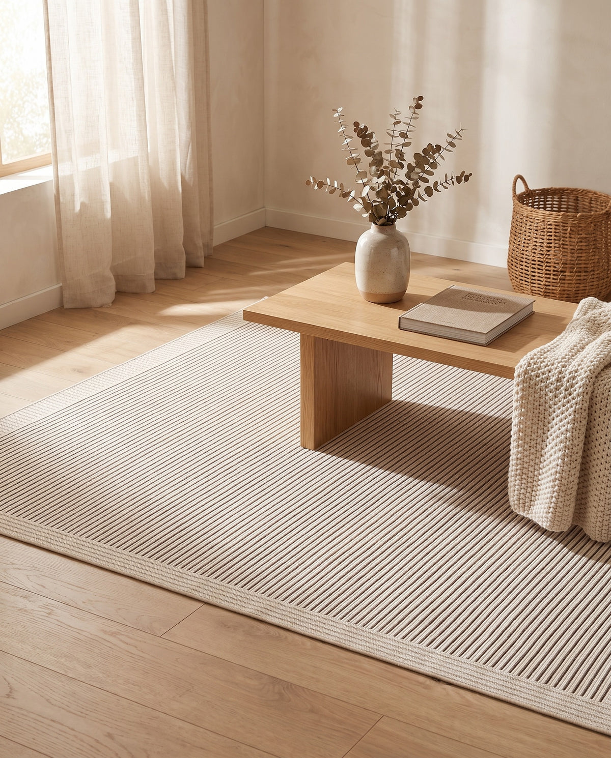 Easy Clean Rug Linear Elegance Durable Non-Slip Pet-Friendly Min | Indoor Use, 2-9ft