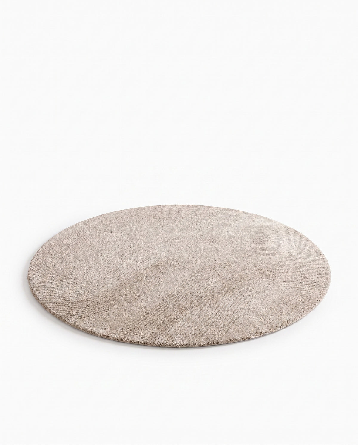 Easy Clean Rug Sand Wave Pattern Round Spillproof Pet-Friendly M | Durable Pile, 6ft