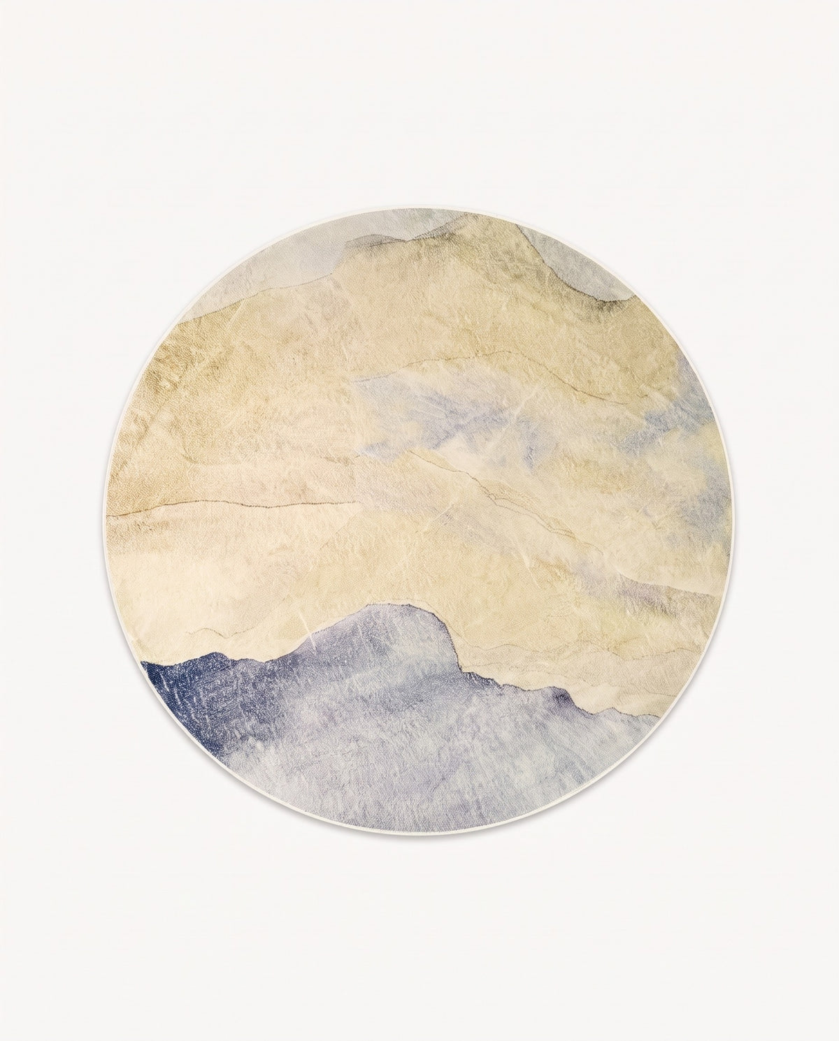 Easy Clean Rug Serene Abstract Round Spillproof Pet Friendly Mod | Durable Pile, 8ft