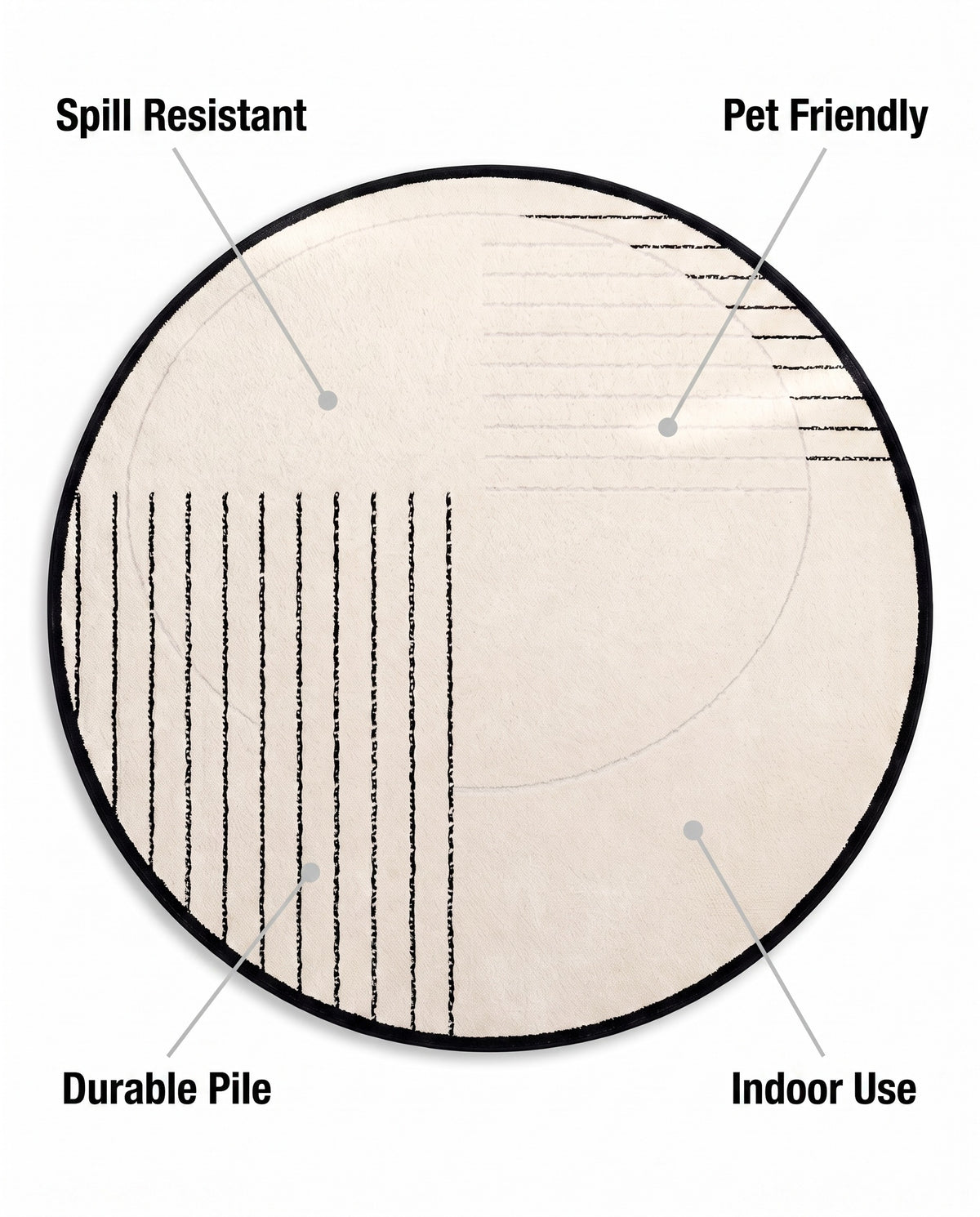 Easy Clean Rug Urban Eclipse Spillproof Pet-Friendly Chic Living | Durable Pile, 8ft