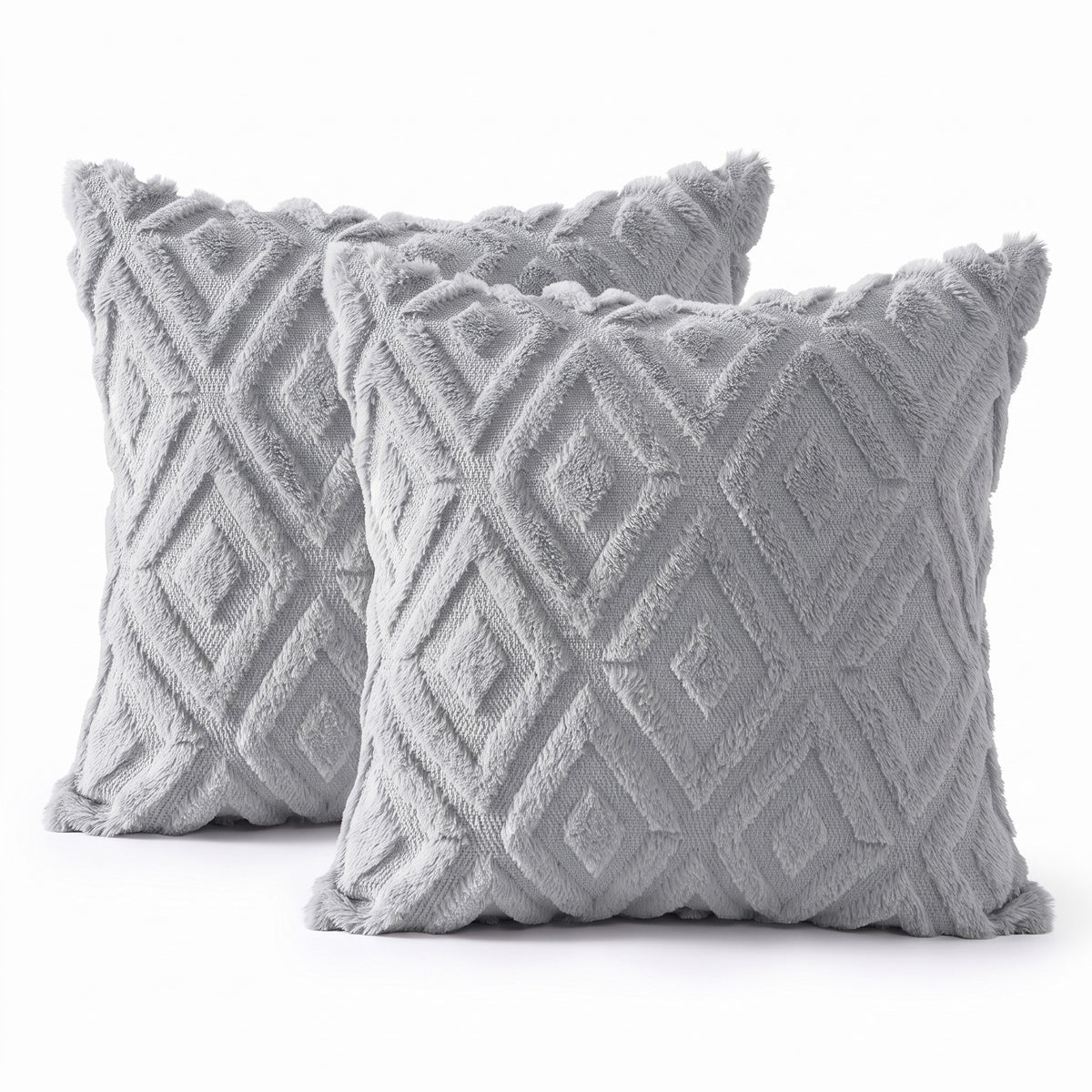 Christmas Plush Cushion Cover Set of 2 | Soft Pile, 12-26in