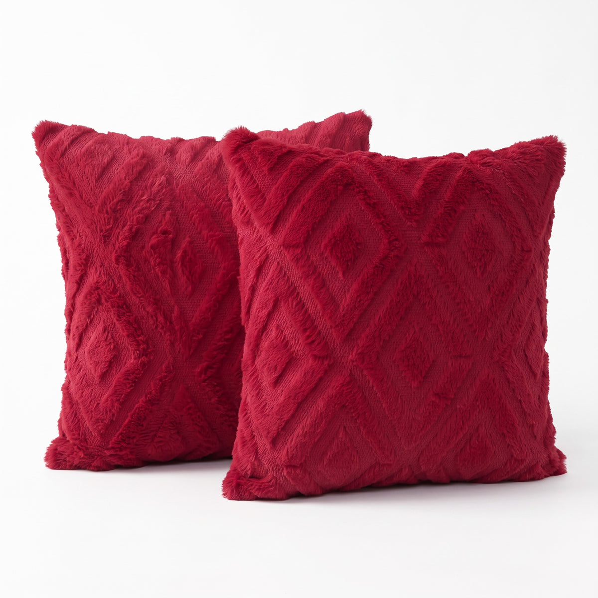 Christmas Plush Cushion Cover Set of 2 | Soft Pile, 12-26in