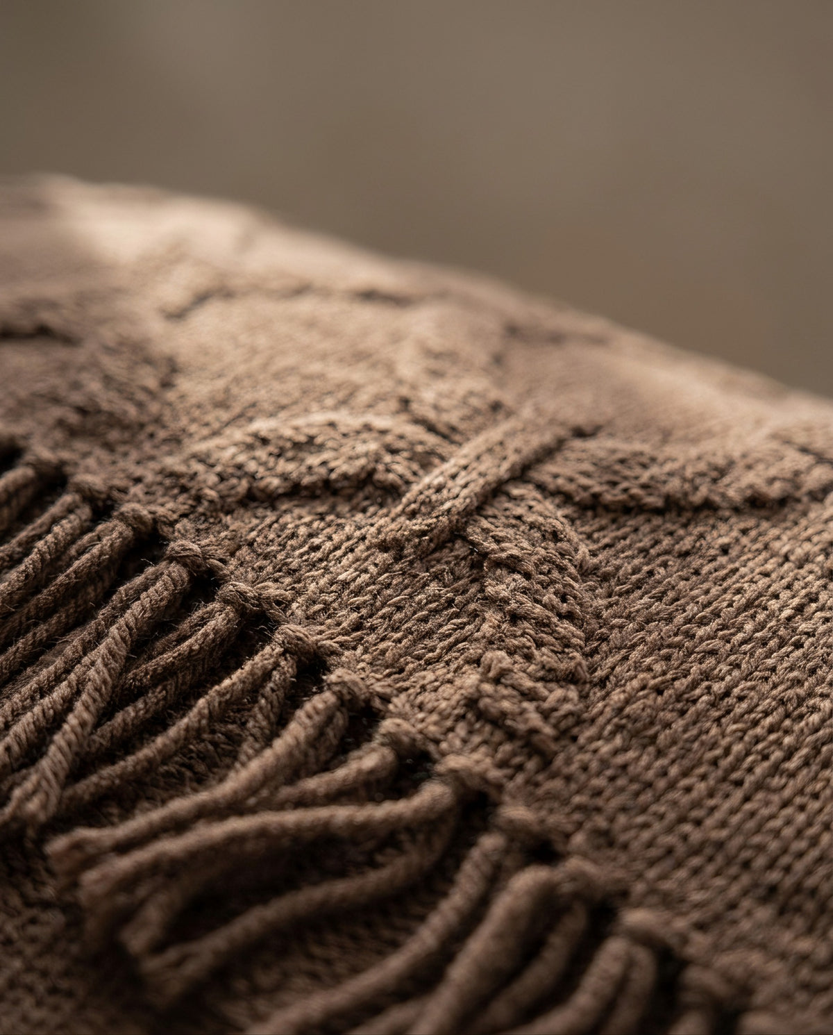 Elegant Textured Fringe Throw Blanket | Soft Warm Handfeel, 51-94in