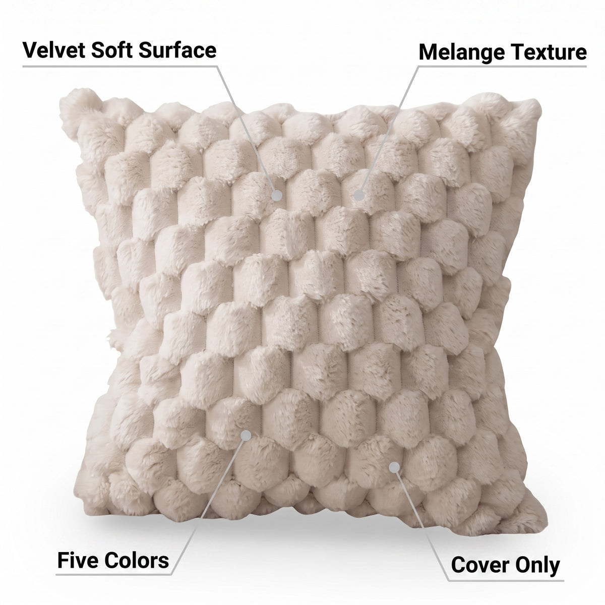 Textured Soft Cushion Cover | Melange Weave, 5 Colors