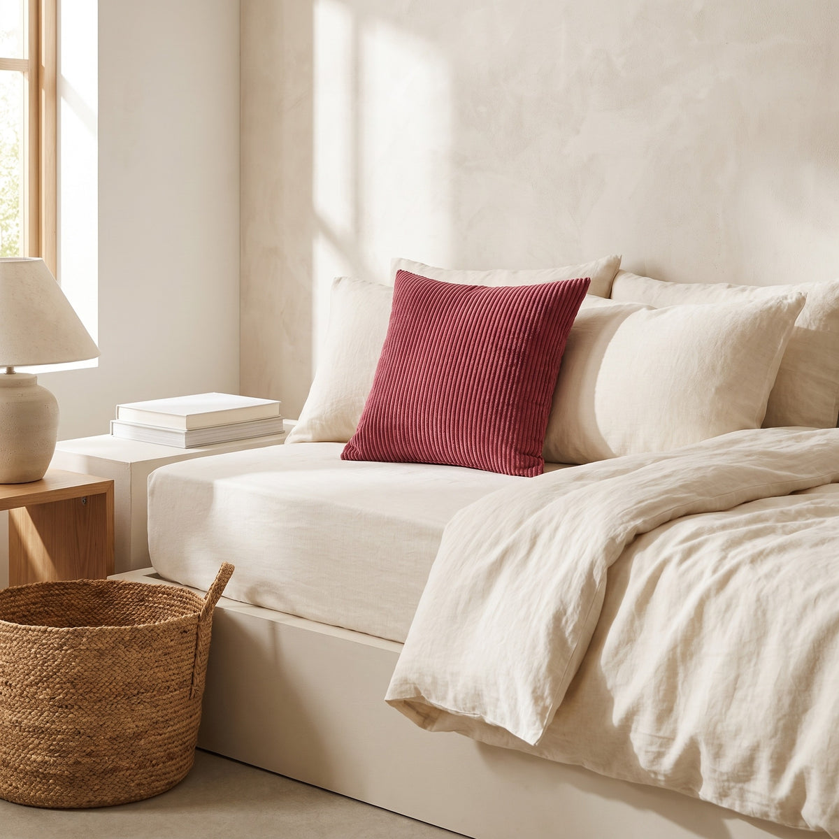 Striped Corduroy Cushion Cover | Soft Ribbed, 12-24in