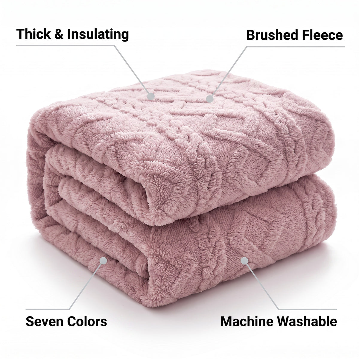 Thick Fleece Blanket | Insulating Warmth, 28-91in