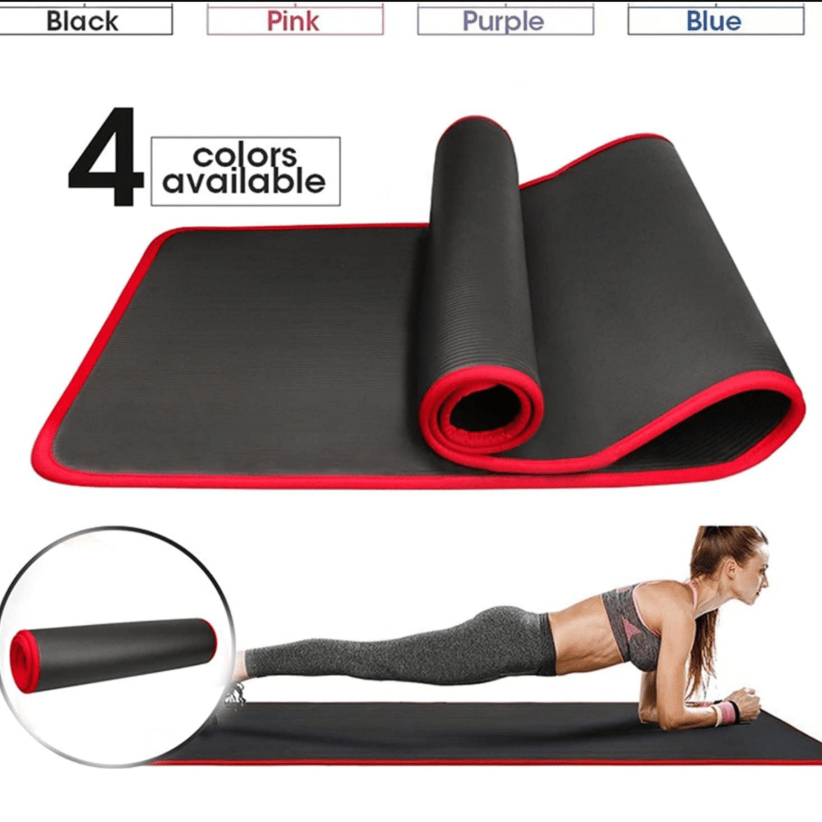 Extra Thick Yoga Mat with Non Slip Surface and Carrying Bag, view 5