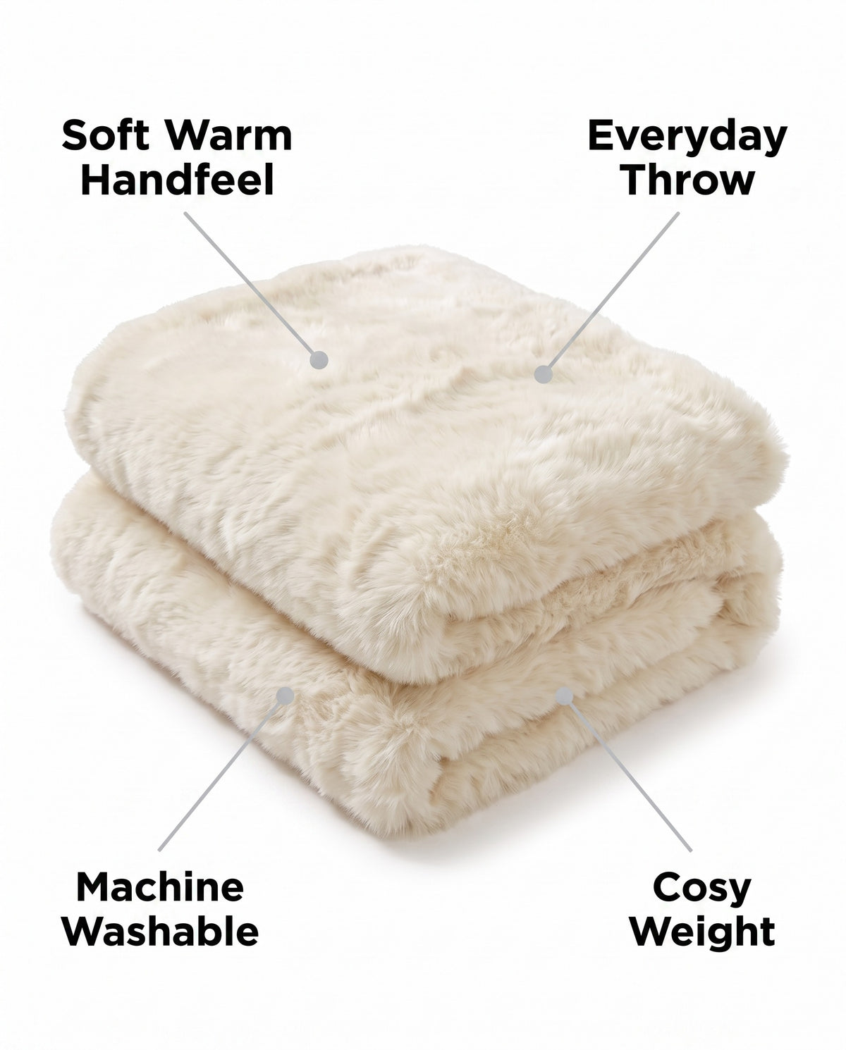 Faux Fur Throw Pillow Cover | Soft Warm Handfeel, 18in
