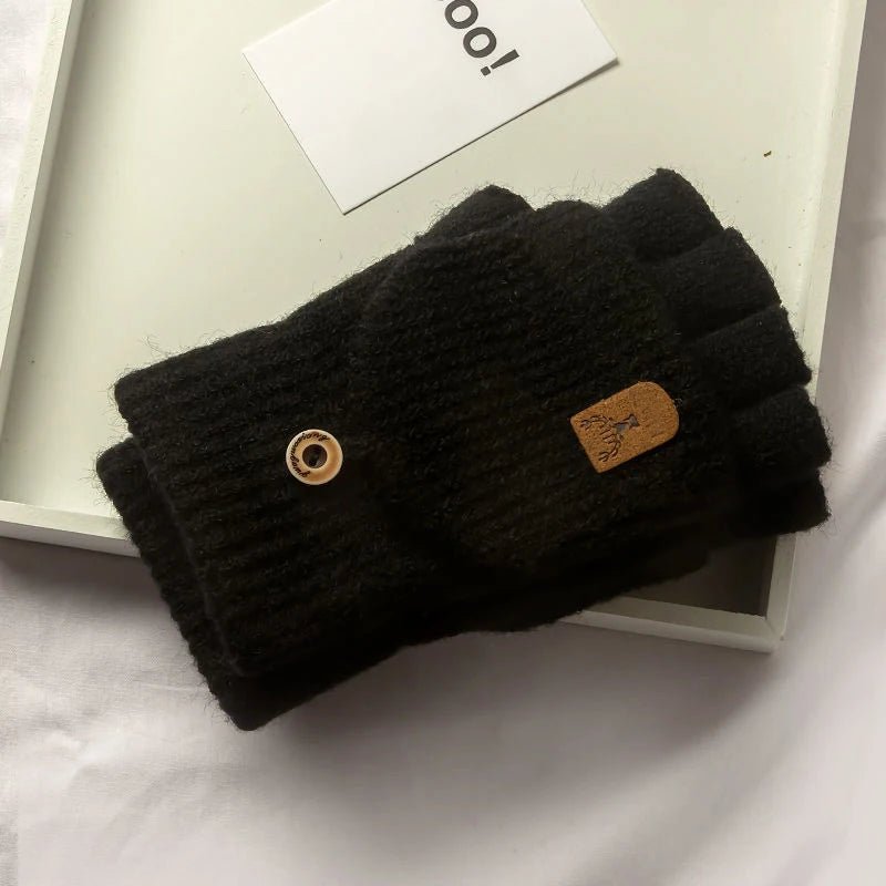 Fingerless Touchscreen Gloves in Acrylic Knit, One Size Fits Most, view 2
