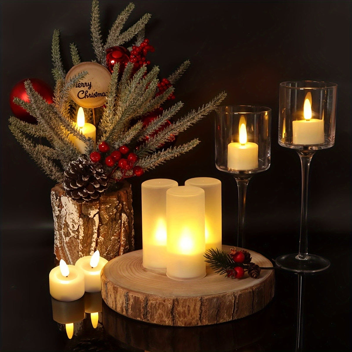 Flameless LED Tea Lights with Remote and Timer, Set of 6 or 12, view 6