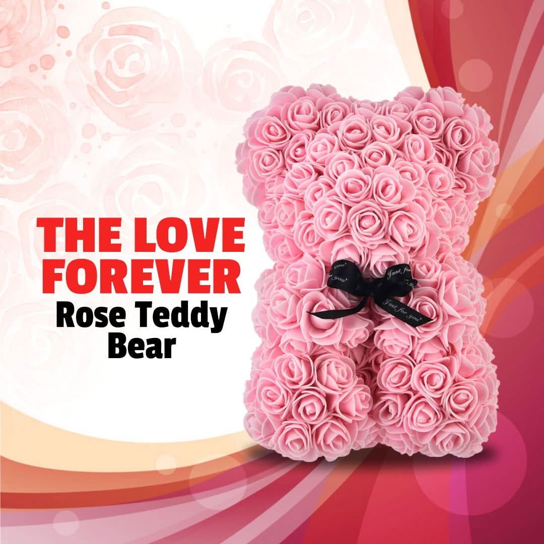 Foam Rose Bear Made of PE Foam Flowers, 9.8 Inch, in Twelve Colors, view 3