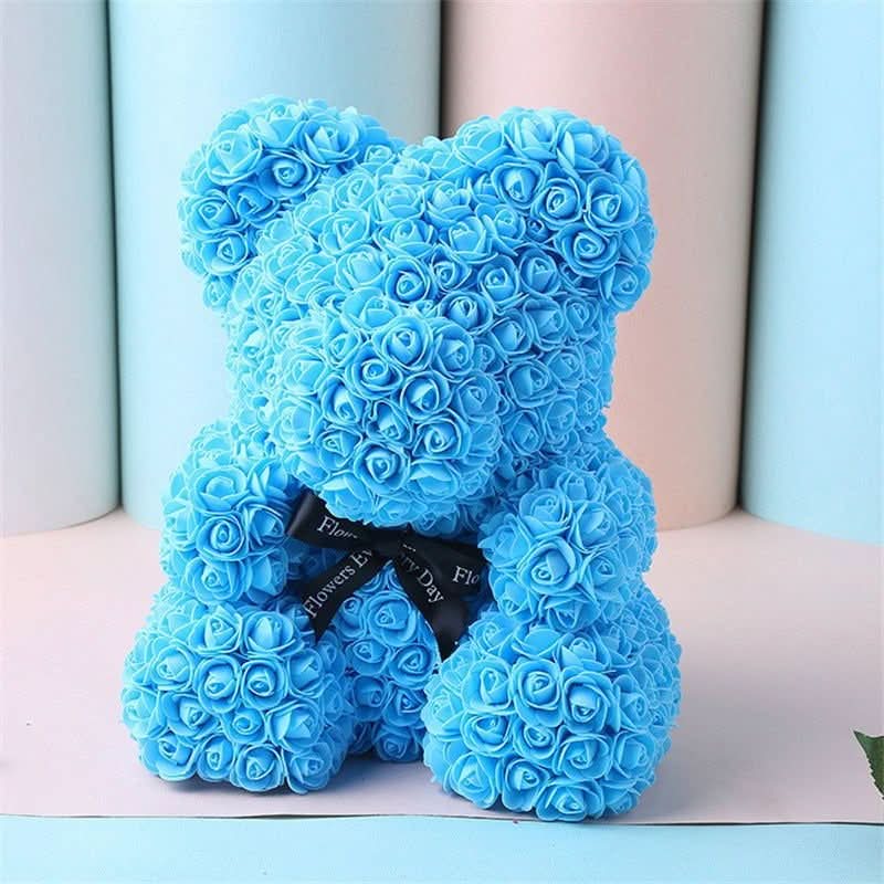 Foam Rose Bear Made of PE Foam Flowers, 9.8 Inch, in Twelve Colors, view 5