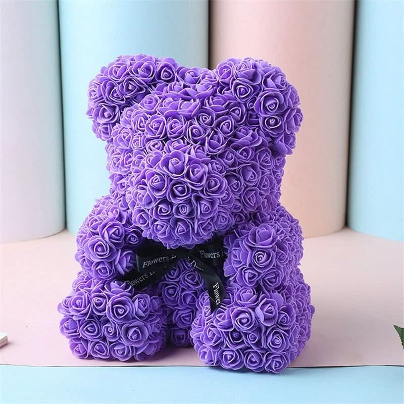 Foam Rose Bear Made of PE Foam Flowers, 9.8 Inch, in Twelve Colors, view 6