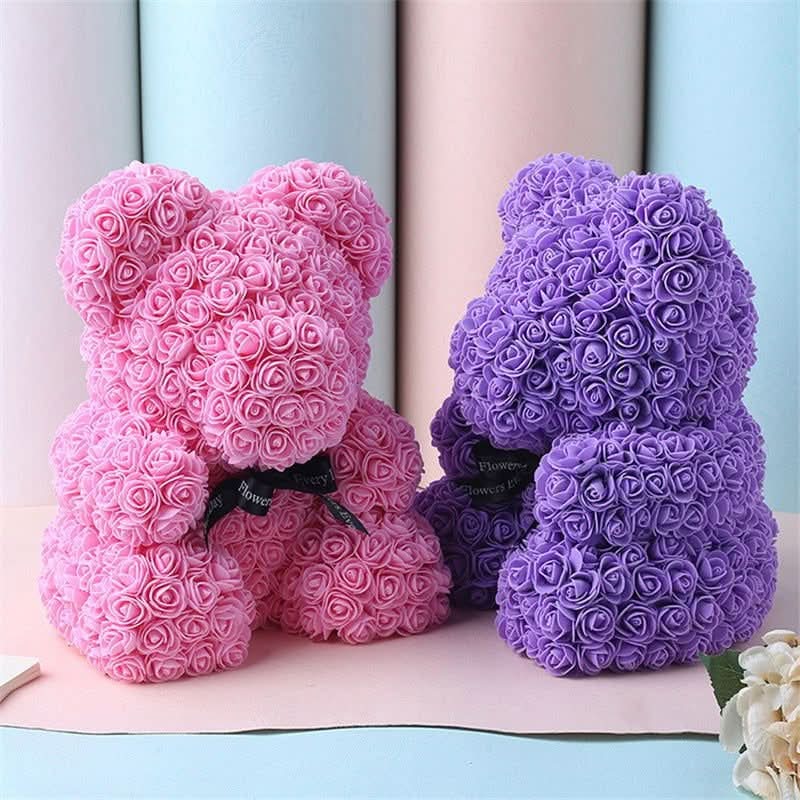 Foam Rose Bear Made of PE Foam Flowers, 9.8 Inch, in Twelve Colors, view 7