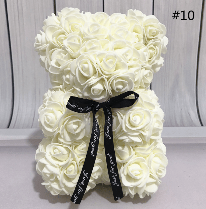 Foam Rose Bear Made of PE Foam Flowers, 9.8 Inch, in Twelve Colors, view 10