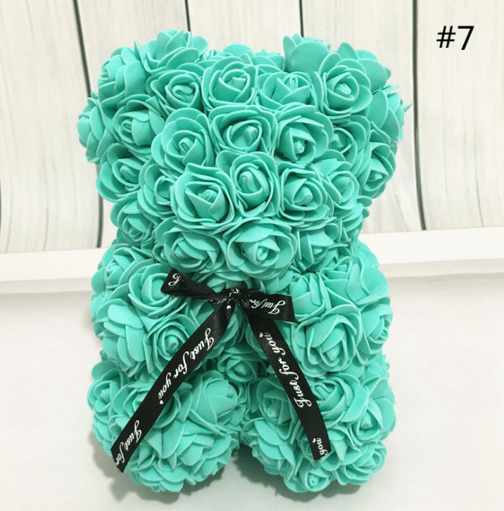 Foam Rose Bear Made of PE Foam Flowers, 9.8 Inch, in Twelve Colors, view 11