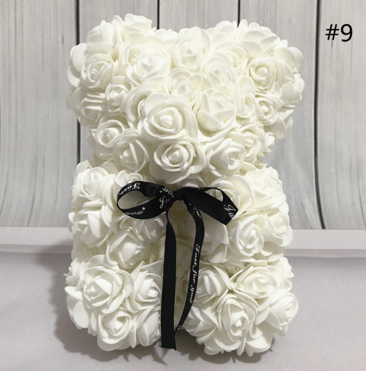 Foam Rose Bear Made of PE Foam Flowers, 9.8 Inch, in Twelve Colors, view 12