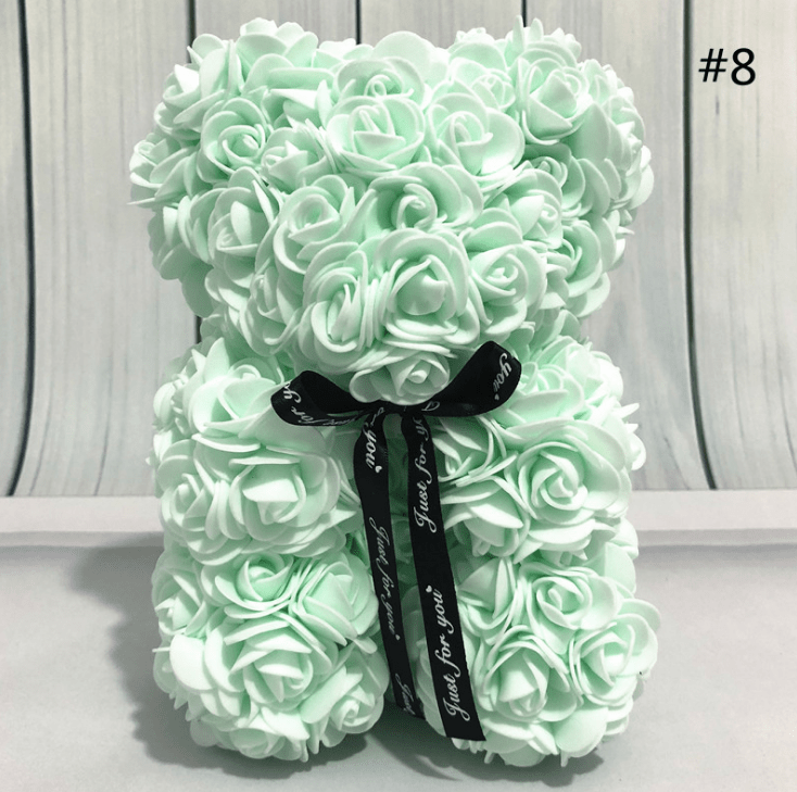 Foam Rose Bear Made of PE Foam Flowers, 9.8 Inch, in Twelve Colors, view 13