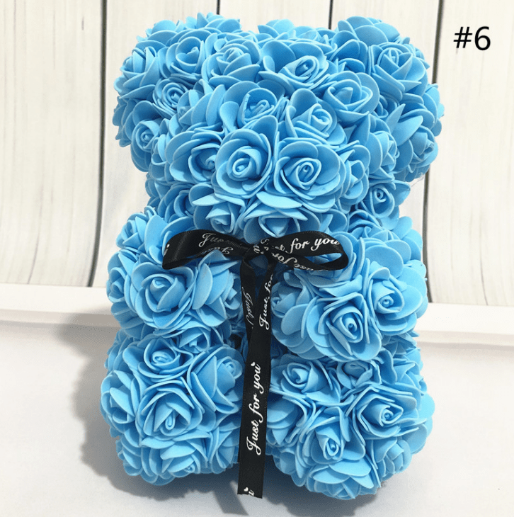 Foam Rose Bear Made of PE Foam Flowers, 9.8 Inch, in Twelve Colors, view 15