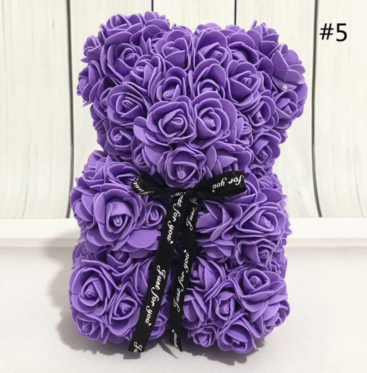 Foam Rose Bear Made of PE Foam Flowers, 9.8 Inch, in Twelve Colors, view 16