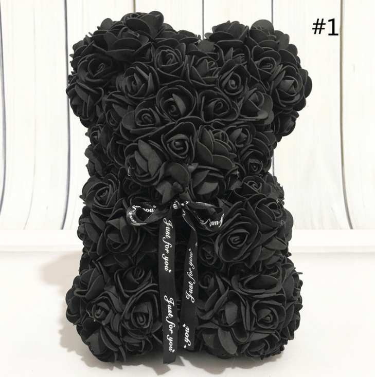Foam Rose Bear Made of PE Foam Flowers, 9.8 Inch, in Twelve Colors, view 17