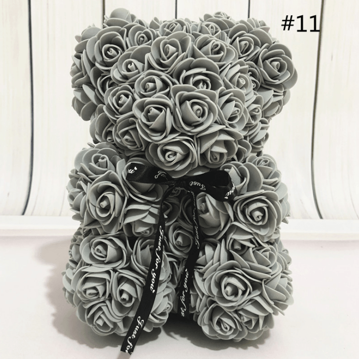 Foam Rose Bear Made of PE Foam Flowers, 9.8 Inch, in Twelve Colors, view 18