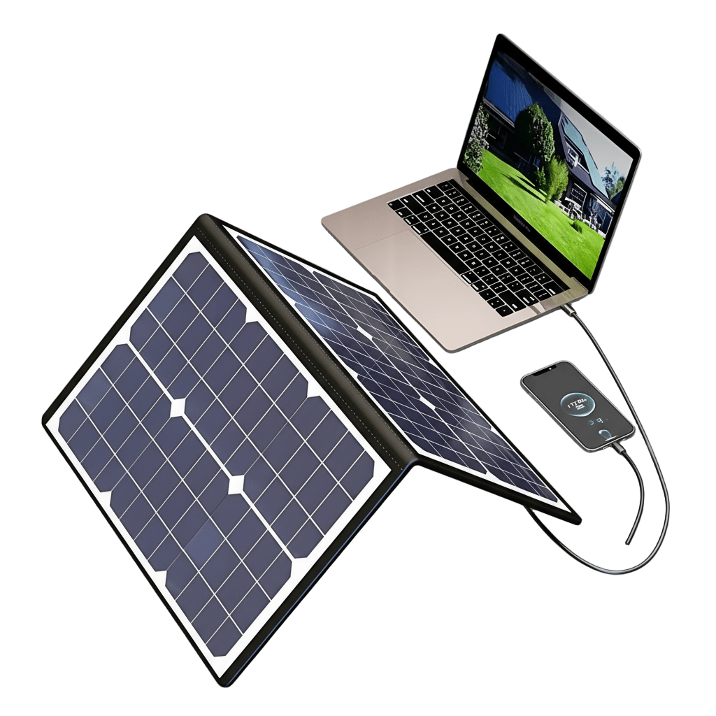 Foldable 40W Solar Panel with MPPT Charge Controller and Four Output Ports, view 5