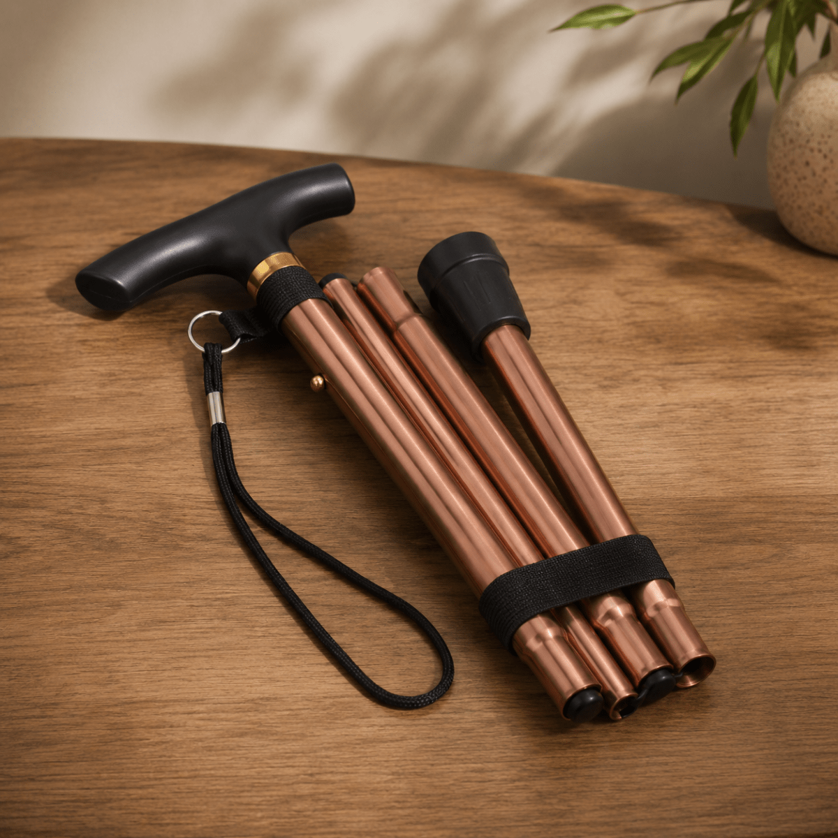 Foldable aluminum walking cane with an ergonomic handle