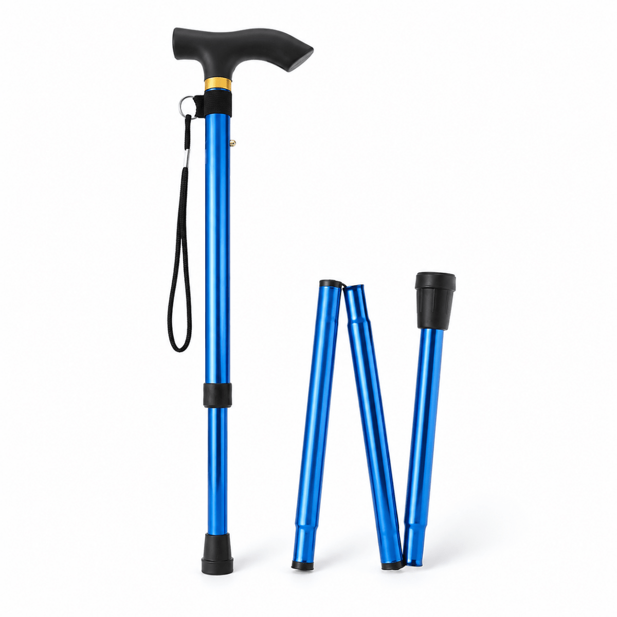 Foldable Aluminum Walking Cane with Non Slip Ergonomic Handle for Travel, view 6