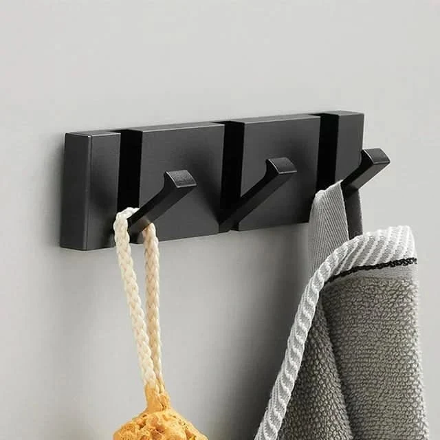 Foldable Aluminum Wall Hooks, Mount with Adhesive Tape or Screws, view 9