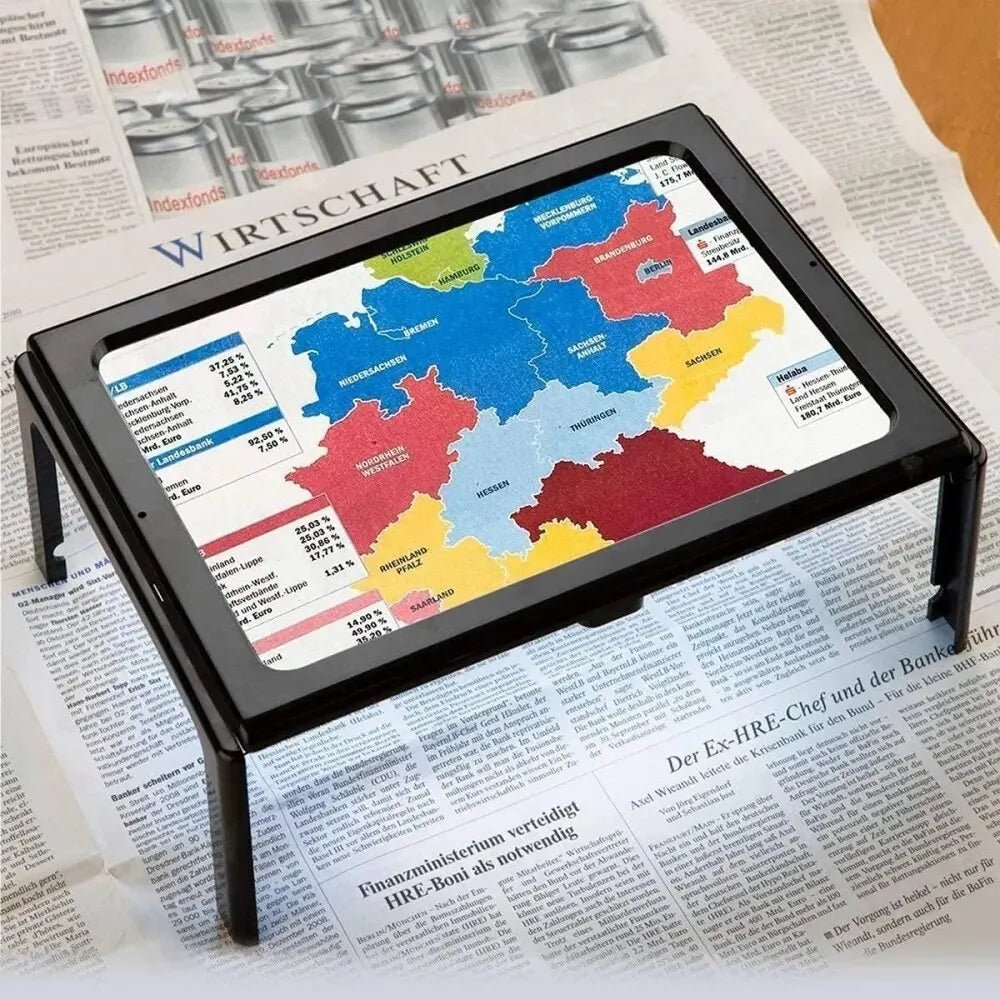 Foldable Hands Free Reading Magnifier with 3x Magnification and Four LEDs, view 6