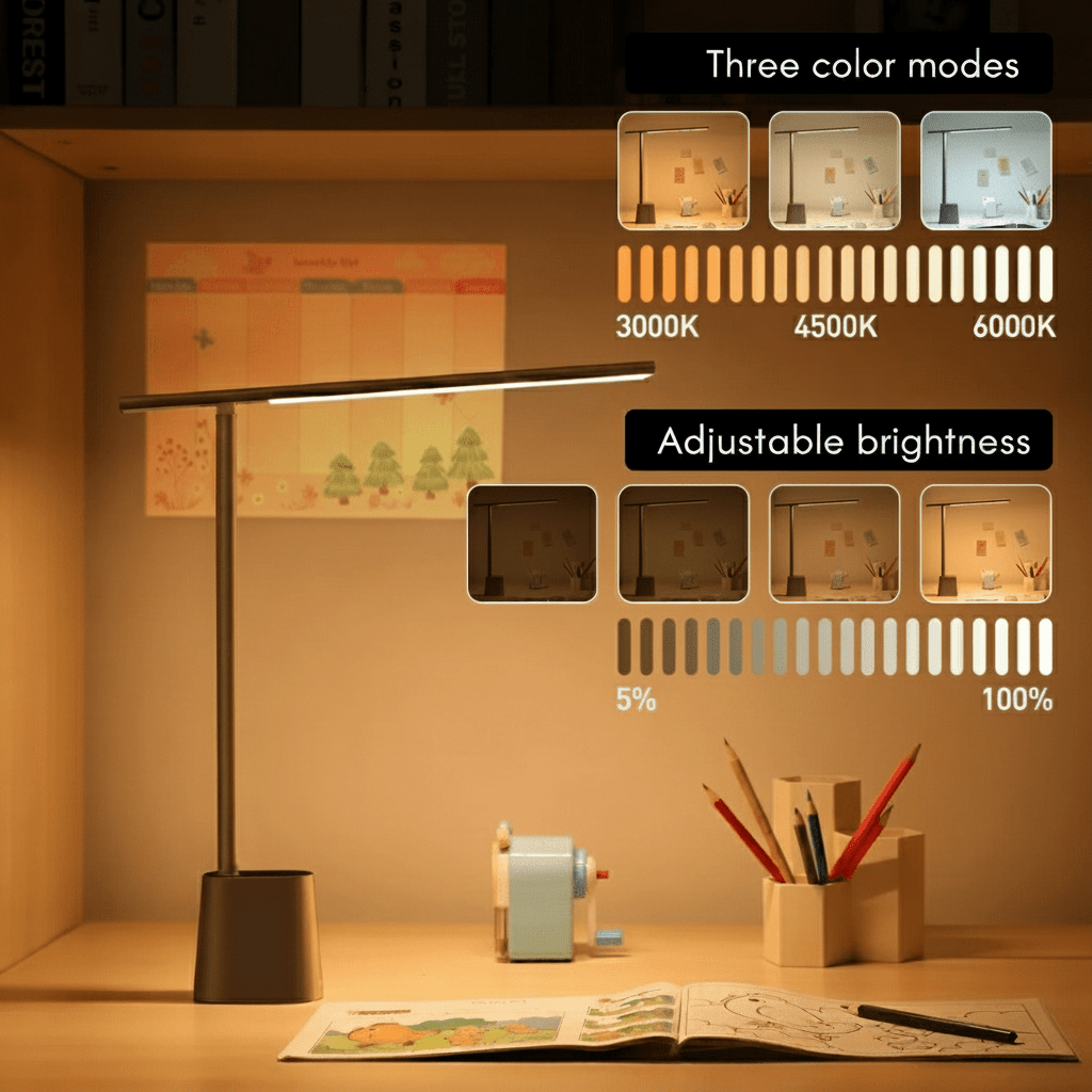 Foldable LED Desk Lamp with USB Power, Dimming and Flicker-Free Light, view 5