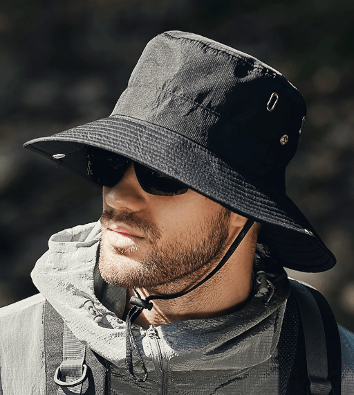 Foldable Wide Brim Sun Hat with Vents and Chin Strap, 22.8 to 23.6 in, view 2