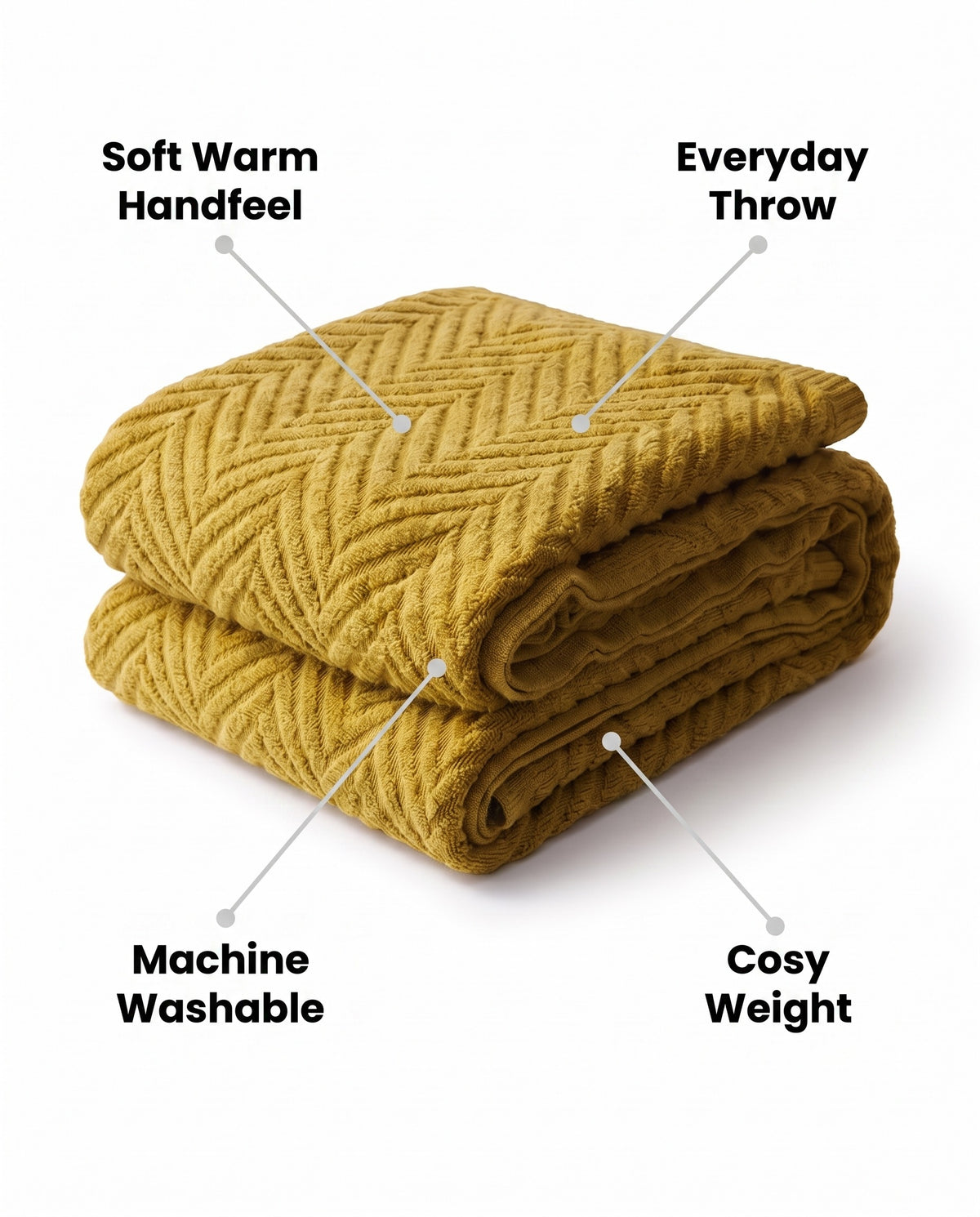 Geometric Patterned Throw Blanket | Soft Warm Handfeel, 51-94in