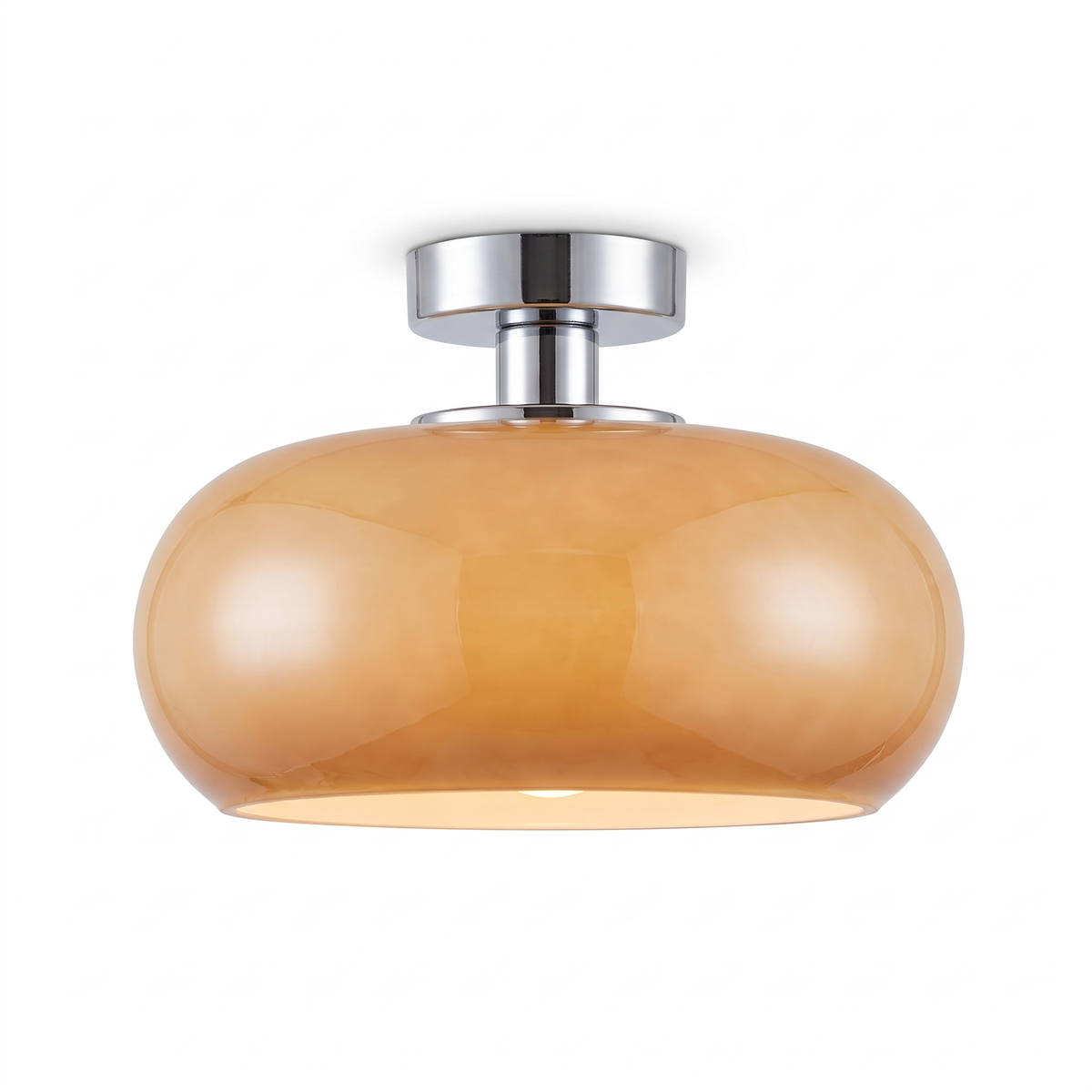 Glass Semi Flush Mount Ceiling Light