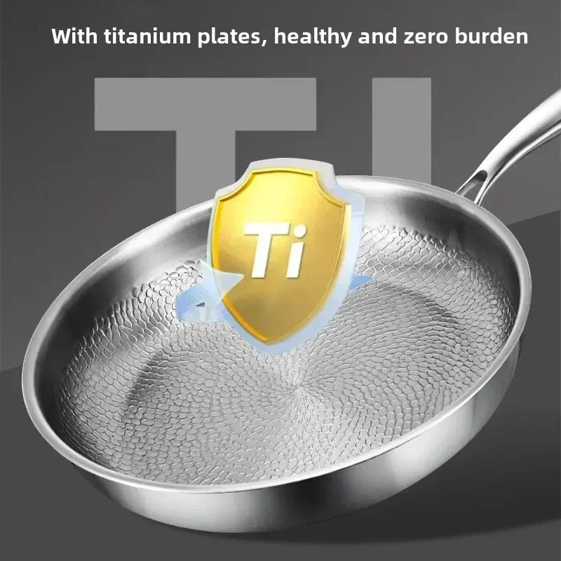 Hammered Titanium Frying Pan with Natural Nonstick Surface, Induction Ready, view 5
