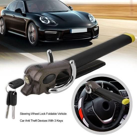 Hardened Steel Steering Wheel Lock with 120 dB Alarm and Triple Locking, view 6