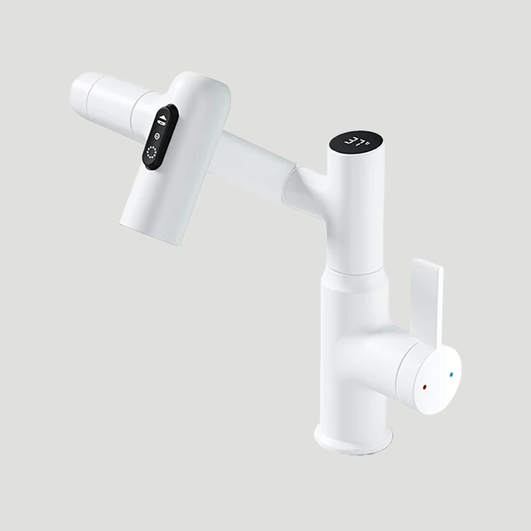 Height Adjustable Kitchen Faucet with 360 Degree Swivel and Temperature Display, view 8